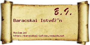 Baracskai István névjegykártya